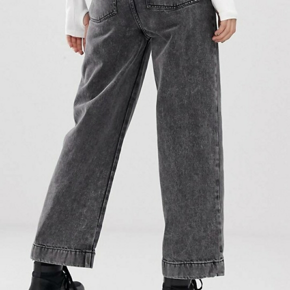 Gray Culotte Wide Leg Jean - Picture 3 of 6